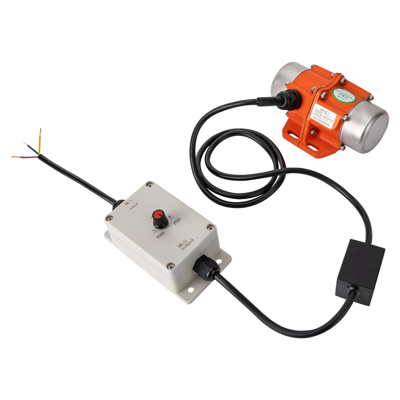Vibrationsmotor, 30W 220V Betonrüttler mit Geschwindigkeitsregler, IP65 Rüttelsieb Elektrisch mit Drehzahlregler, 3000RPM Vibrationssieb für Gebäude Bergbau Metallurgie, 14.5 × 11 × 6.7cm
