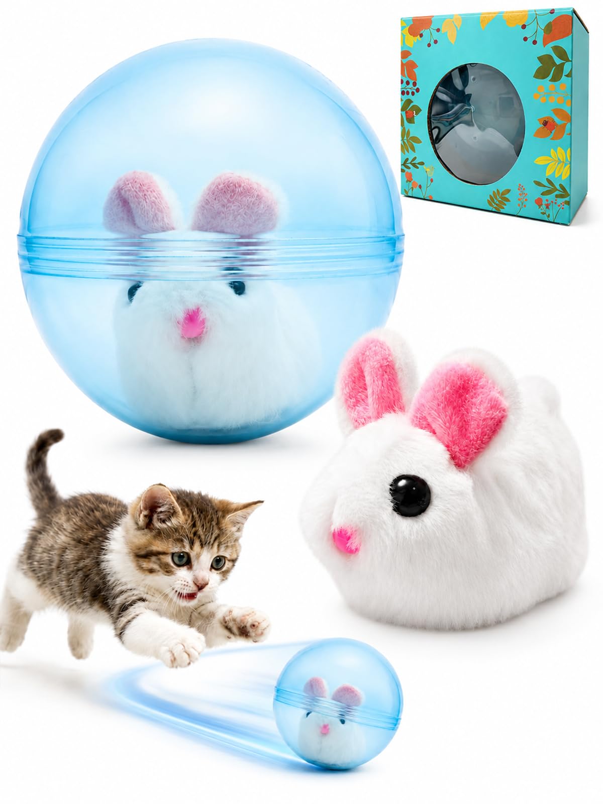 DVDVBOOM Animal Pet Rolling Ball, Hamster Balls for Dogs,Electric Simulation Plush Hamsters Interactive Toy for Cats,Dogs, Small Animals, Child Girl Boy House Playroom Kindergarten Floor (hamster)