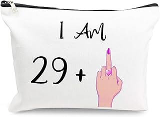 Makeup Cosmetic Bags for Women - I Am 29 - Funny Travel Bags Cotton Zipper Pouch Toiletry Make-Up Case 30th Birthday Gifts for Her Friends Bestie Sister Daughter Christmas