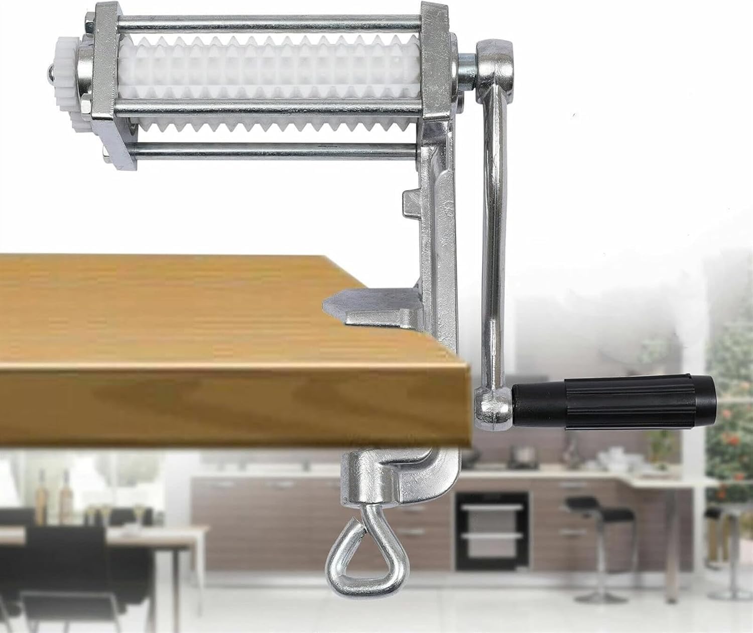 Elektryczny zmiękczacz do mięsa z korbą ręczną, narzędzie do kuchni komercyjnych, przenośne, odlewane ciśnieniowo aluminiowe urządzenie do marynowania twardych kawałków mięsa bez konieczności mocnego