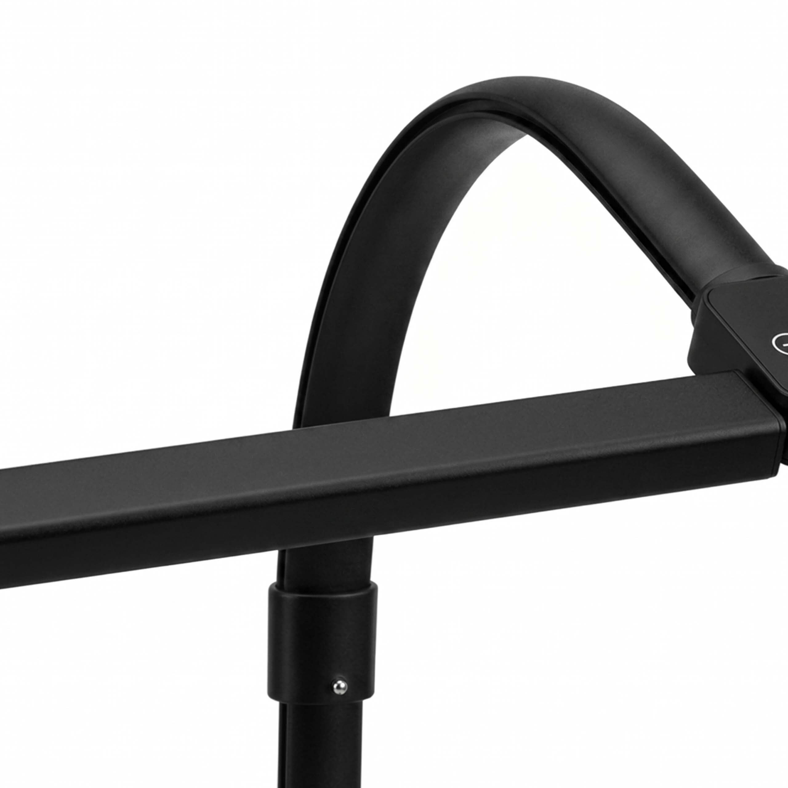 Relaxdays Lampada da scrivania, Telecomando e Touch, LED a Doppia Testa, Larghezza 80 cm, Morsetto con Collo D'Oca, Nera