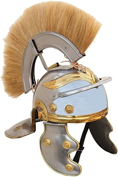 Amazon インペリアルローマセンチュリオンヘルメット ブロンドプルーム付き Armory Replicas スポーツ アウトドア