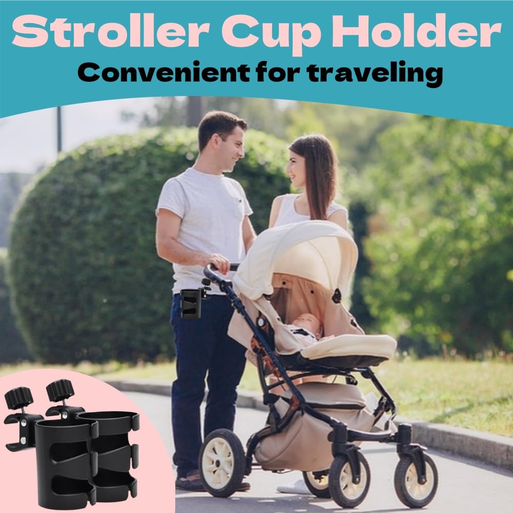 Portabicchieri per Passeggino,2 pezzi Stroller Cup Holder,Porta Borraccia Bici,Porta Biberon Sedia a Rotelle,Porta Caffè porta Tazze,per Bicicletta,Trolley,Mountain Bike