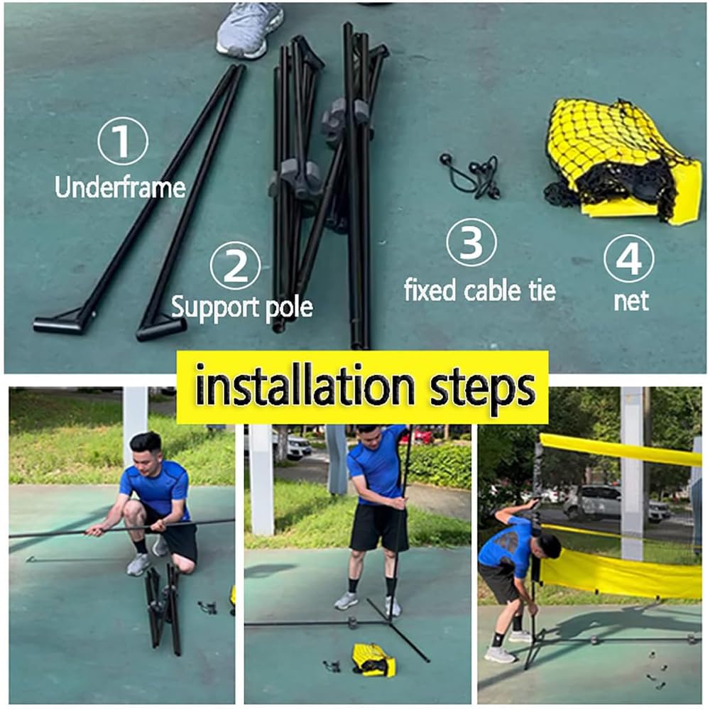 Tragbarer Tennisrebounder Net & Practice Wall 3.6x1,8m für Innen-/Outdoor -Training, Grundkämpfer, Rebound -Training