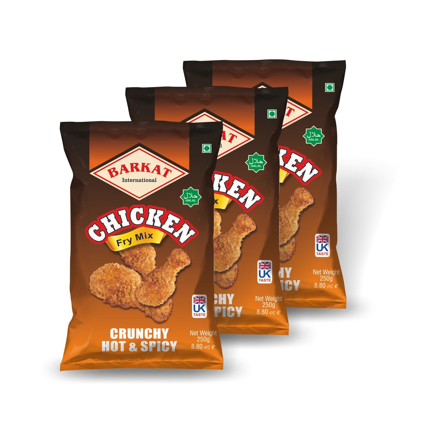 Barkat Chicken Frymix for Delicious & Flavorful Home Cooking UK Taste 250 GM (Crunchy Hot)
