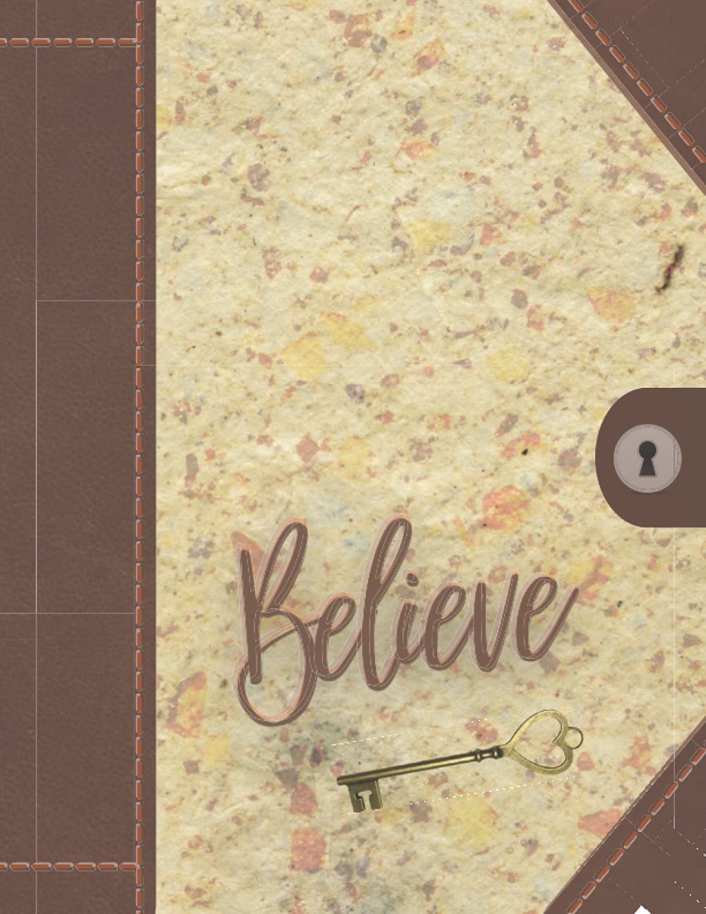 BELIEVE Notebook Journal: SPECKLE Leather 8.5x11 (#6) Lily 160 page