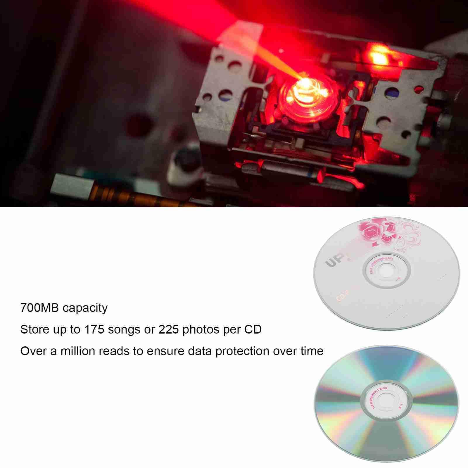CD en Blanco para Copia de Seguridad de Datos, grabación de Audio de 80 Minutos, Material para PC, no regrabable, Eje de 10 Discos (50 Uds.)