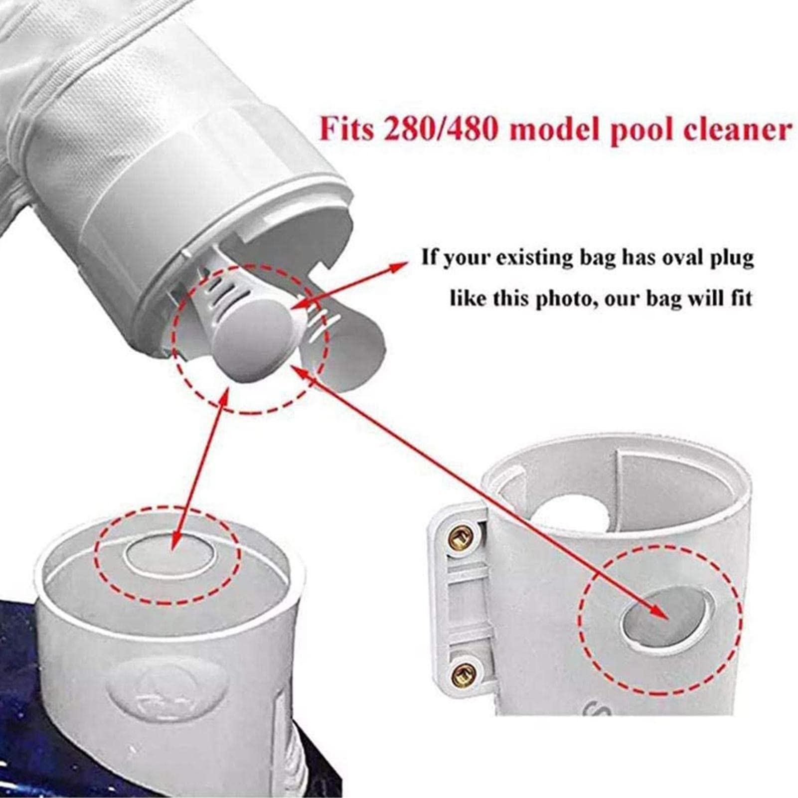 4 Sacchetti Per Pulizia Piscina In Nylon - Compatibili Con Polaris 280 E 480 - Con Cerniera
