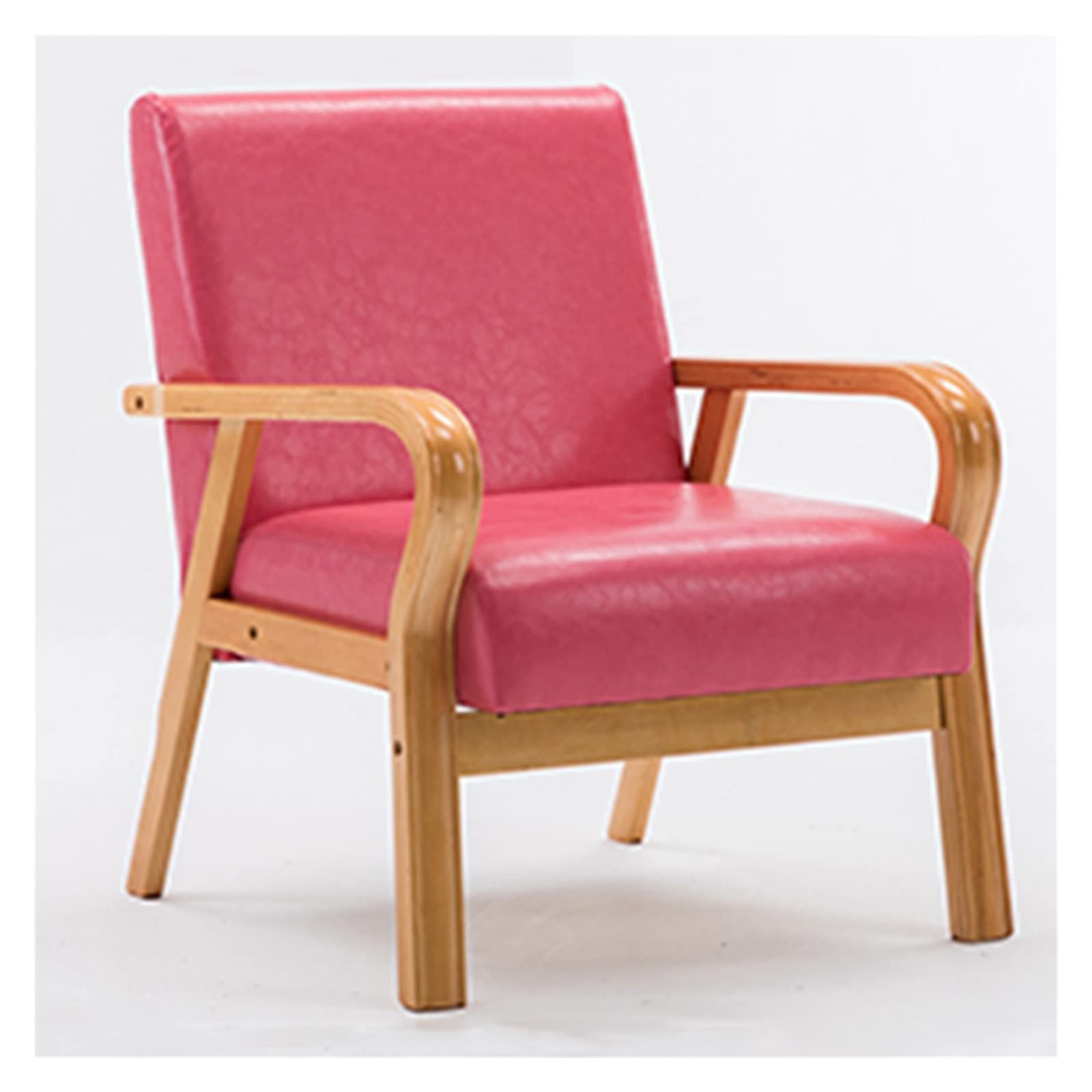 Poltrona in legno massello con accento in pelle per soggiorno tavolo per il tempo libero divano con braccioli e piedi in legno massello sedia da lettura perfetta (colore: )