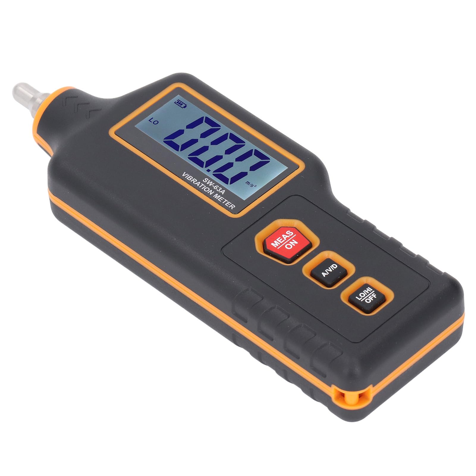 Bewinner Vibromètre Numérique, Mesure de la Vitesse d'accélération, du Déplacement, Vibromètre intégré Portatif avec Longue Sonde, 0,1-199,9 m/s², 10 Hz-10 KHz, Testeur de Vibrations Portable