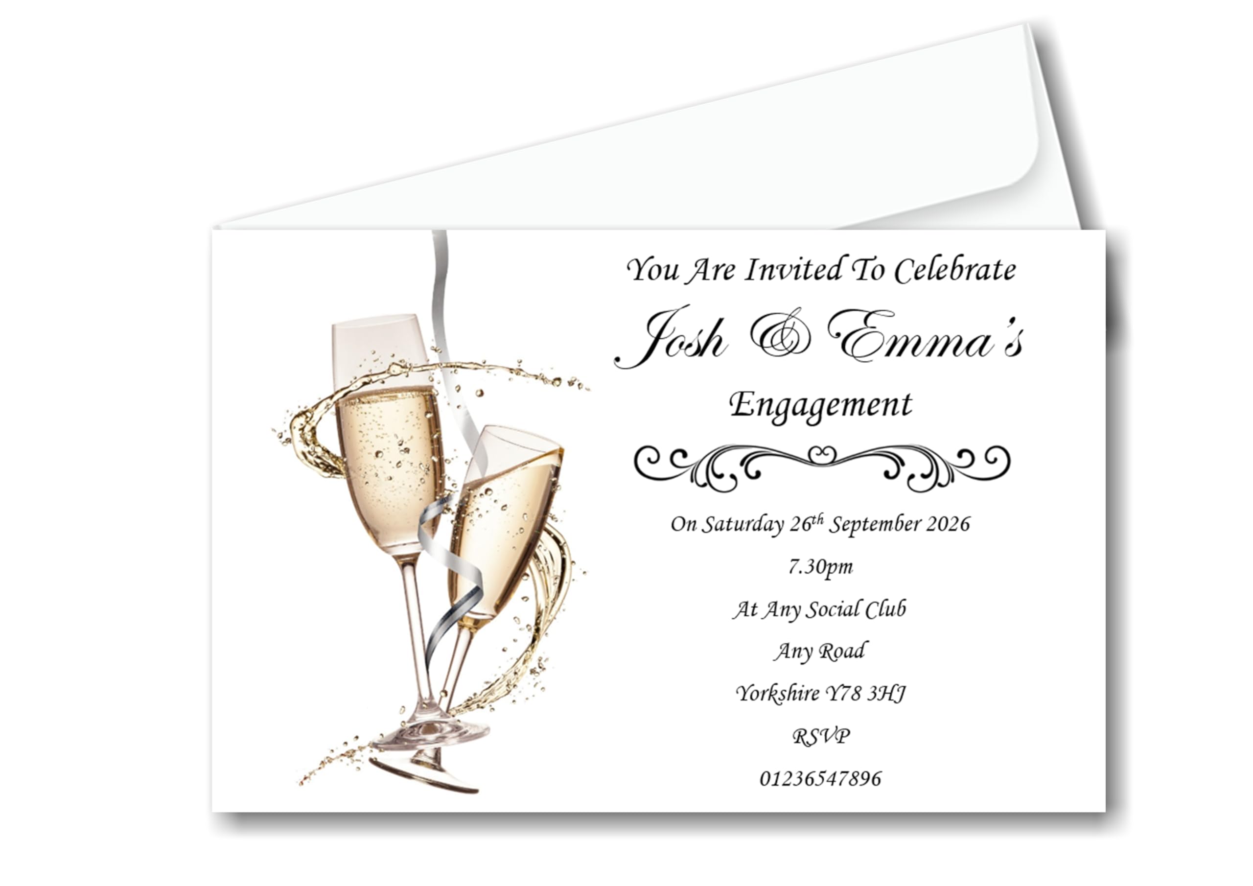 Bespoke Candy Delights Personalised Engagement Invitations – Custom Engagement Party Invites with Envelopes – Pack 90 - EN2