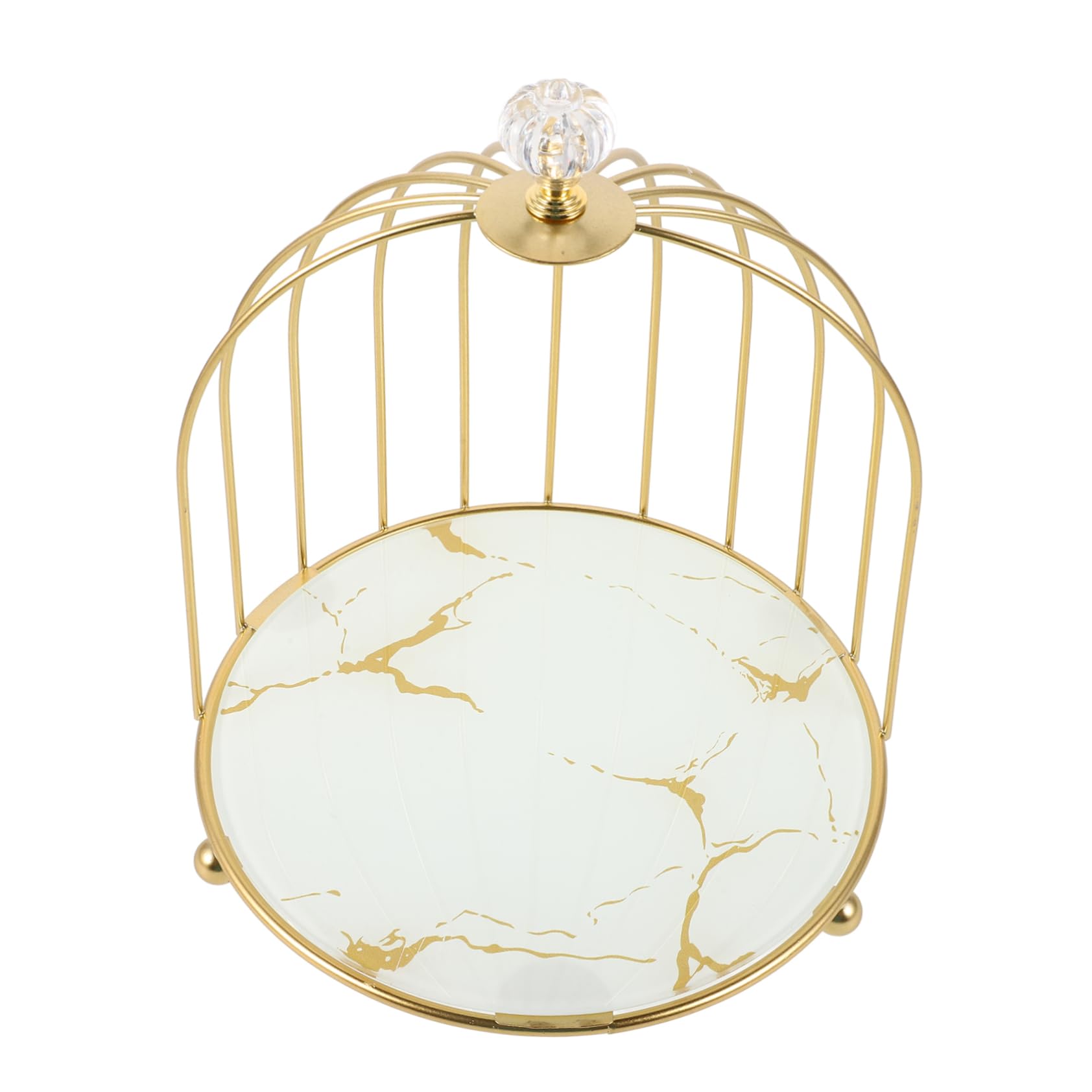 Gatuida Metall Tortenständer Vogelkäfig-design Präsentationsständer Für Desserts Hochzeitstische Geburtstagsfeiern Mit Goldfinish Und Weißen Details Für Stilvolle Optik