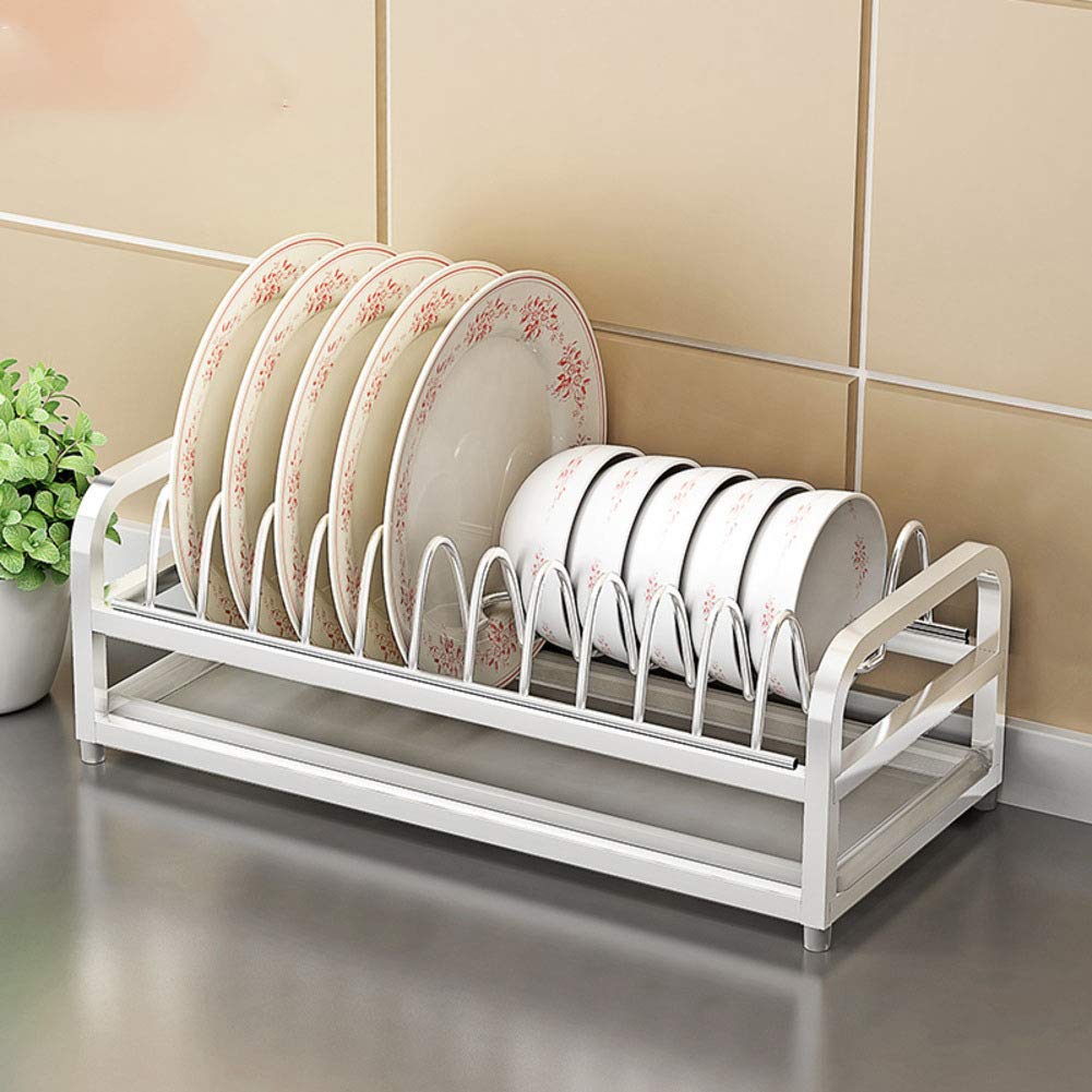 Escurreplatos Pequeño,Compacto Escurreplatos con Removible Bandeja De Goteo Acero Inoxidable Estante Drainer para Kitchen Countertop A