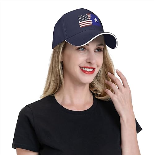 Vista 3 de QIZYOQA Ripped Style American and Bonnie Blue Flag Baseball Cap for Men Women Adjustable Funny Dad Hat