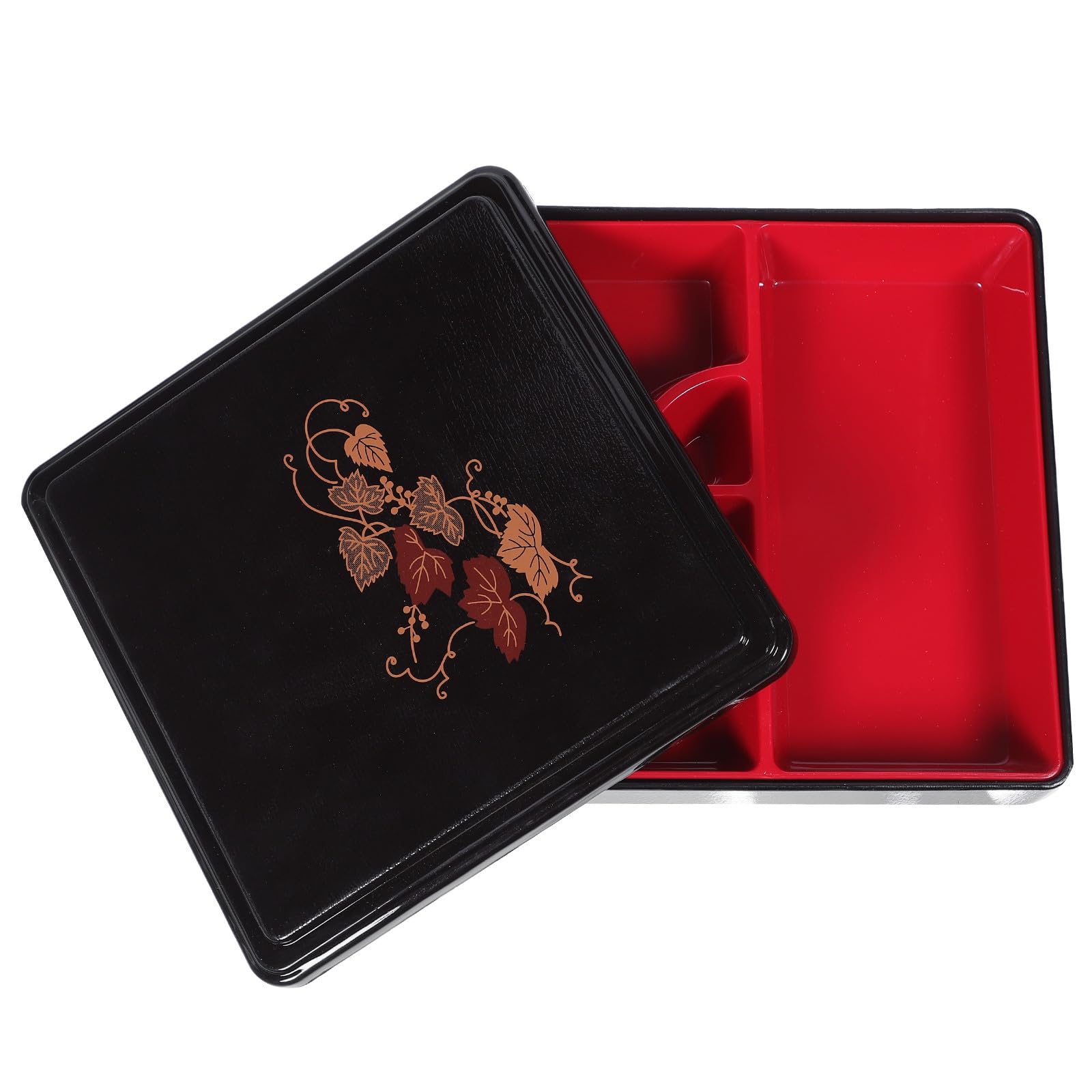 Estuche para Almuerzo Bento Japonés Diseño Dividido, Material Melamina, Borde Suave y Fácil de Llevar para Uso en Casa y Camping Reutilizable