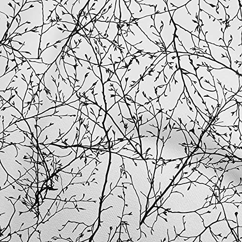 oneOone Cotton Jersey White Fabric Leaves Dress Material Fabric Print Fabric By The Yard 58 Inch Wide