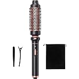 Wavytalk Thermal Brush, 1 1/2 inch Heated Round Brush with Detachable Head, Velvet Pouch and Dual Voltage for Travel, Easy to Create Blowout Look, Rose Gold