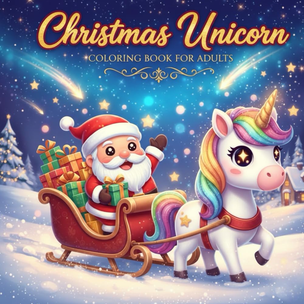 Christmas Unicorn Coloring Book for Adults: Magical Holiday Scenes and Enchanting Creatures: A Relax Coloring Book Featuring Festive Unicorns for Stress Relief and Mindfulness