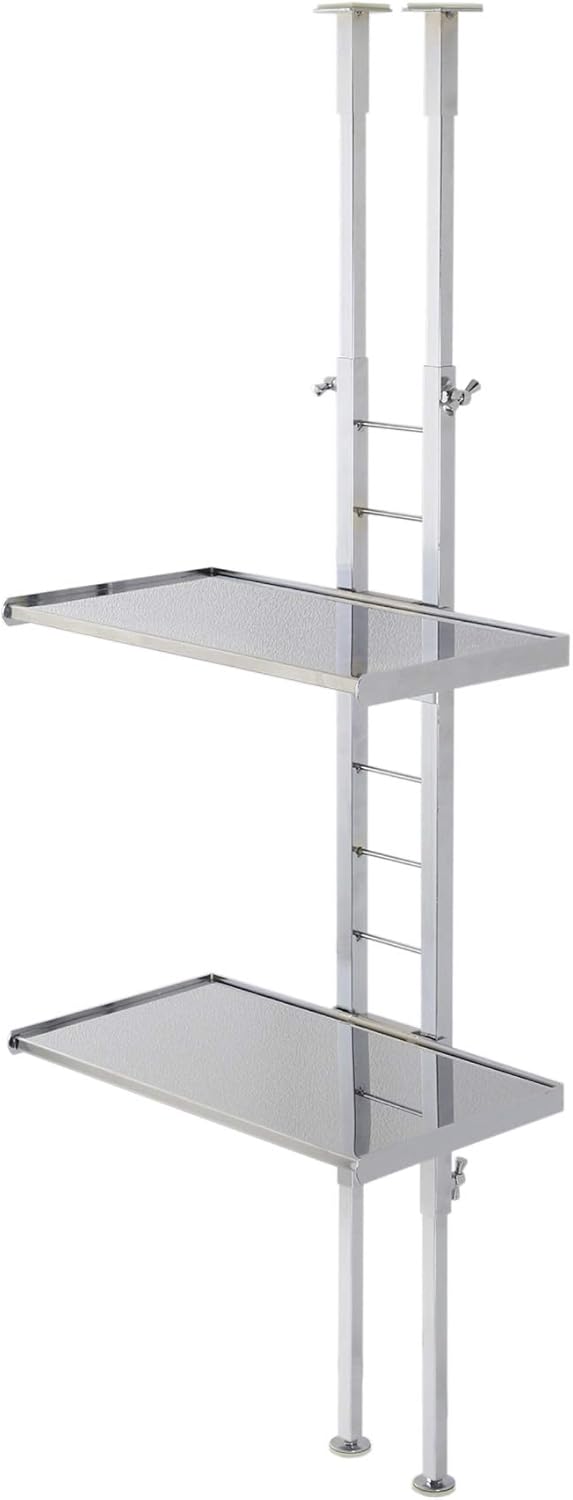 川口工器　突っ張りキッチンラック 水切りカゴ 2段 棚１段 川口工器 突っ張りキッチンラック 水切りカゴ 2段 棚1段 川口工器