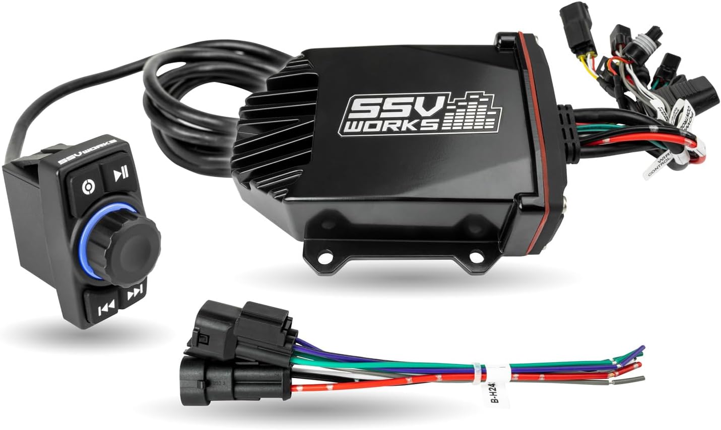 SSV WorksWP-MRB2R Universal Bluetooth Rocker Switch Audio System with 200-watt Amplifier