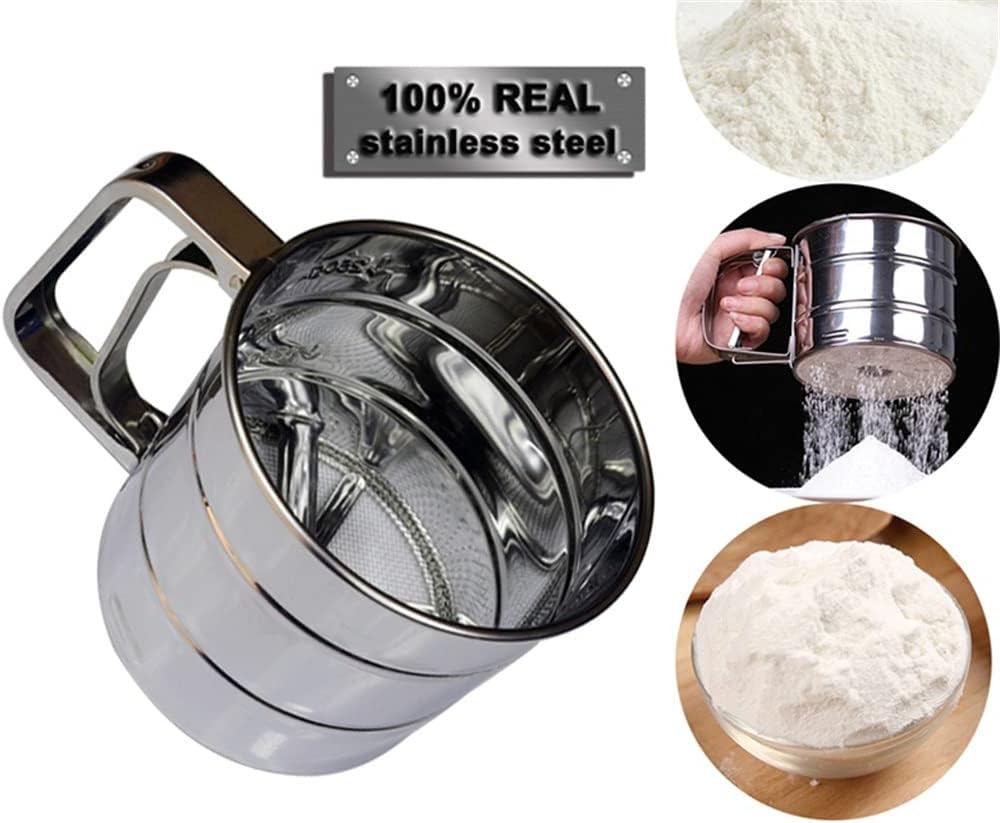 Stainless Steel Flour Sieve Powder Sifter Mesh Kitchen Sugar Baking