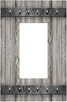 Vista 121 de Mid Century Morden Boho - Placa de pared para interruptor de luz dúplex de 1 banda, placa frontal decorativa eléctrica para receptáculo para baño