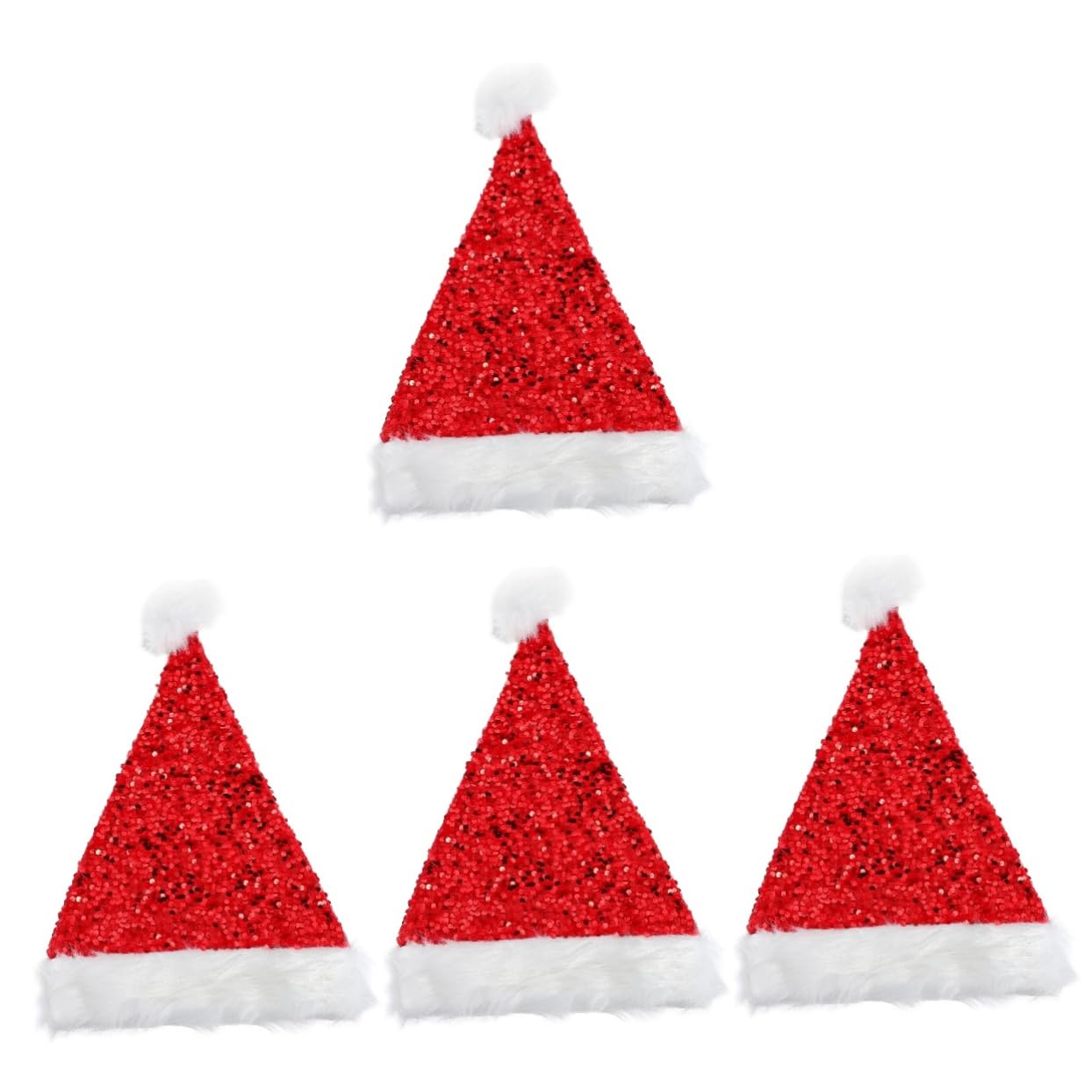 ABOOFAN 4 Piezas Sombrero De Santa Sombrero De Navidad De Peluche Sombreros De Peluche De Navidad Sombrero De Navidad Para Niños Gorro Navideño Lentejuelas Objetos Decorativos Tela