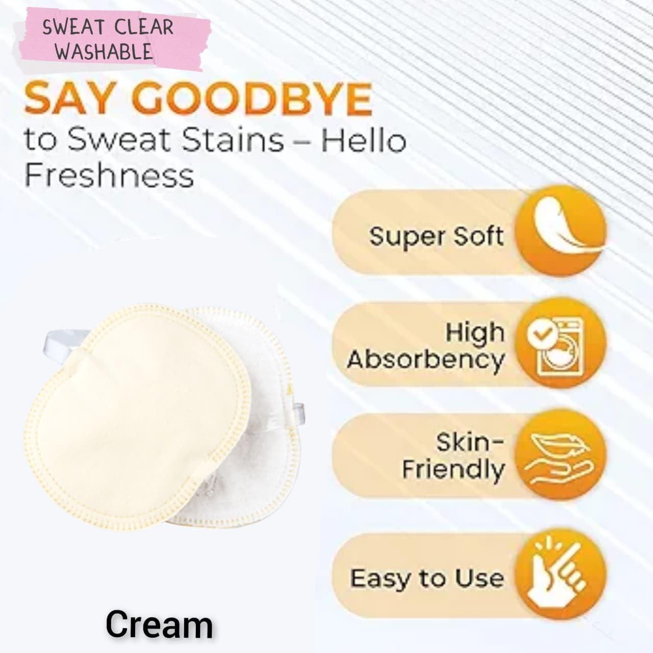 Ultra Thin Self-Adhesive Underarm Sweat Pads for Men & Women | Reusable, Washable Anti-Sweat Protection | Prevents Shirt Stains | Pack of 1, 2 Pads — Amazon image 3