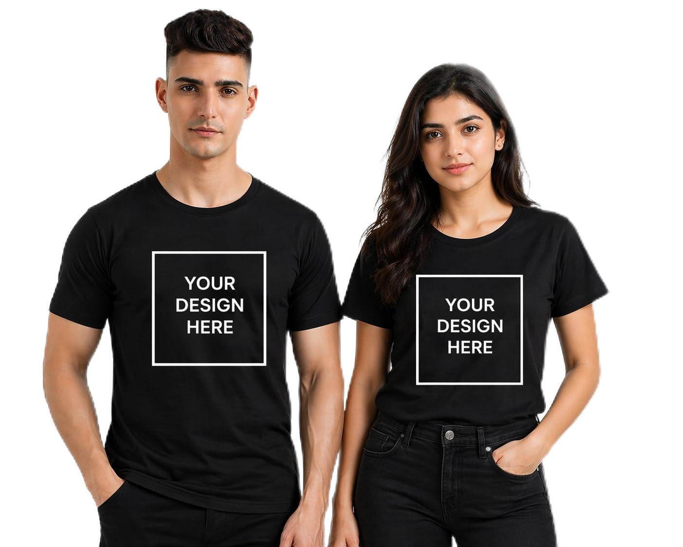 Customized T-Shirt for Men & Women | 100% Cotton Regular Fit| Design Your Own Photo/Text T-Shirt | Half Sleeve Casual Wear-image-42