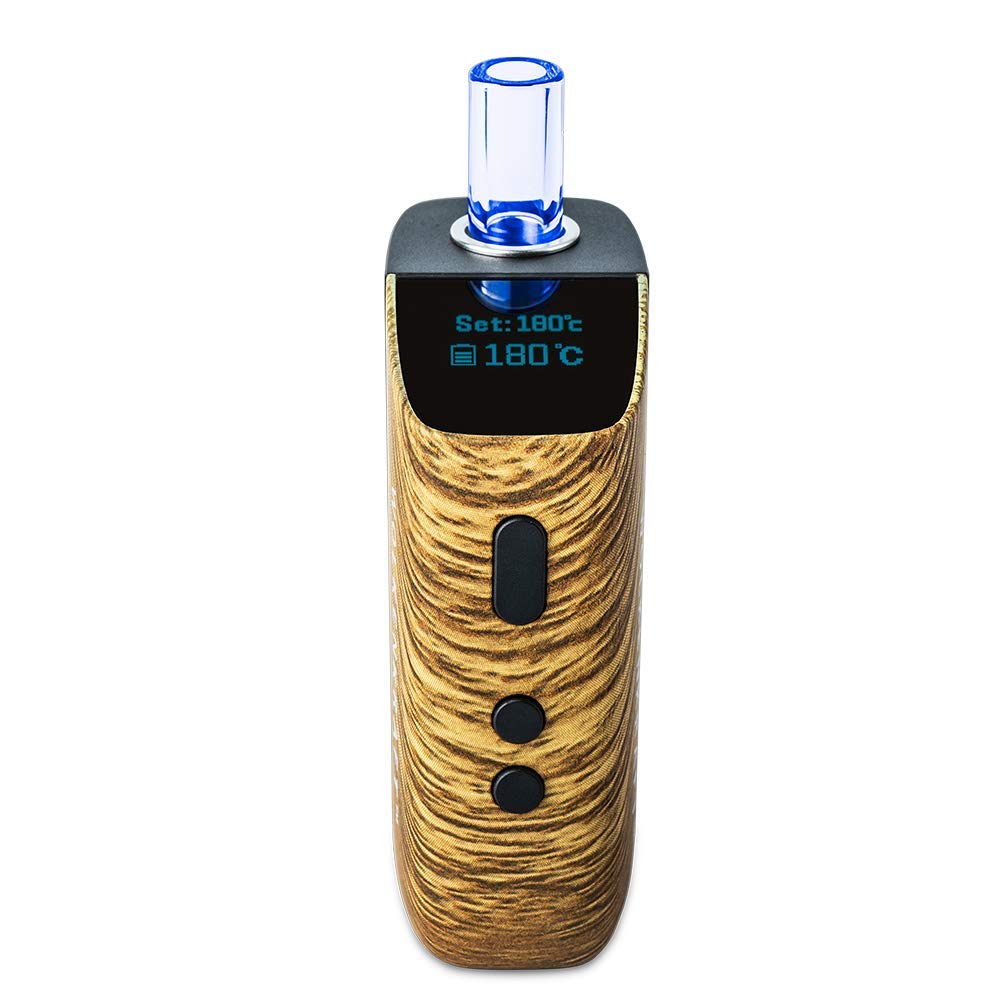 WOLKENKRAFT FX MINI Premium Vaporizer für Kräuter & Extrakte *Holzoptik* | 100% Konvektion | Titankammer | kompakt | starker Dampf | präzise Temperatur | OLED-Display | einstellbarer Timer