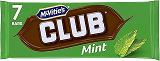 McVitie\'s Club Mint Chocolate Biscuit Bars - 7 Bars (Pack of 1)
