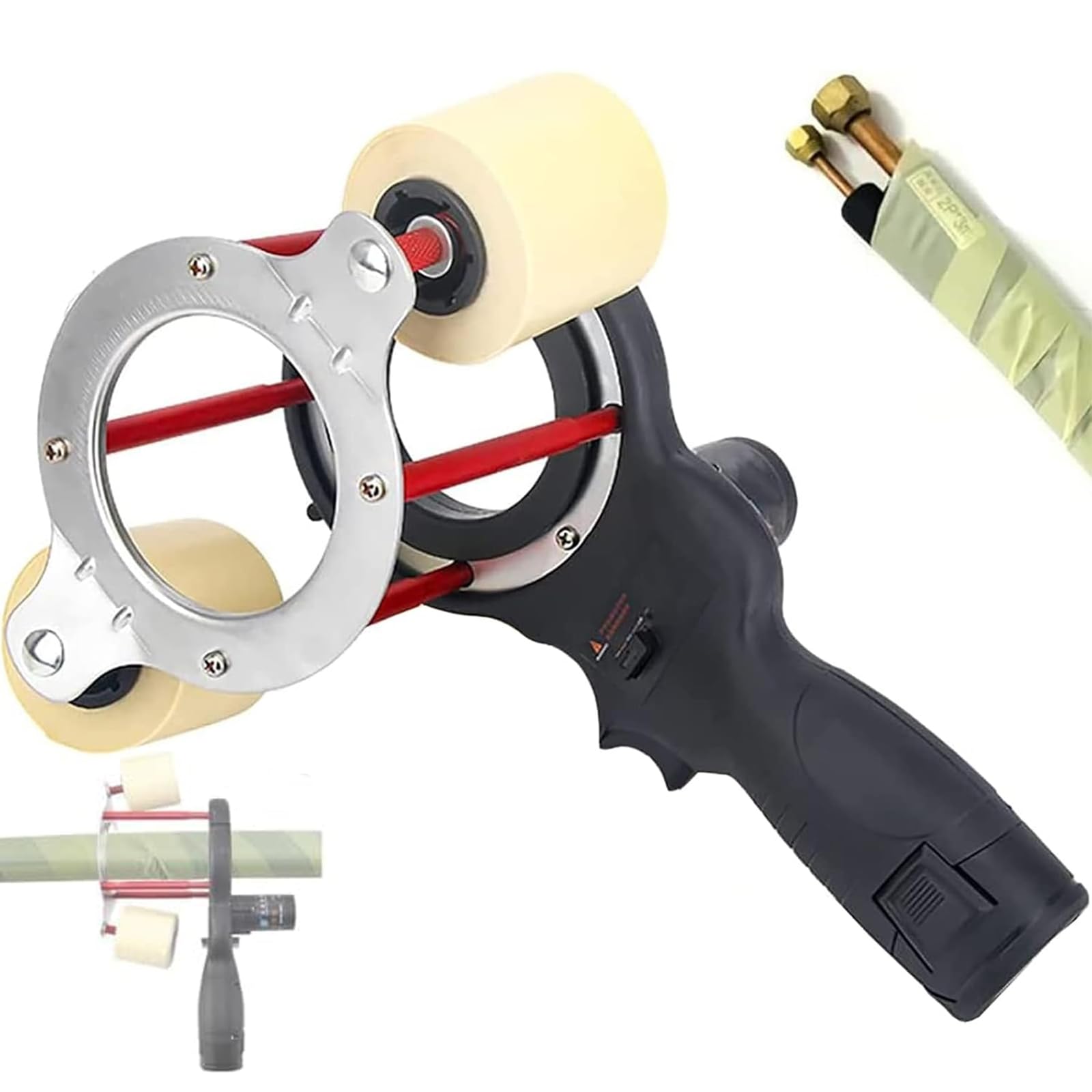 YXYLJOZ Electric Tape Wrapping Machine for Air Conditioning, 80mm Aperture, 20m/min Speed, Adjustable Cable Tie Distance 5-10cm, Ideal for Maintenance Workers