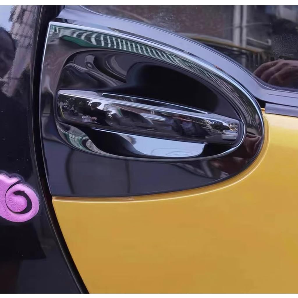 SHIFENG Compatibile con Smart 451 Modello Fortwo 2009 2010 2011 2012 2013 2014 2015 Maniglie per Porte Esterne in Acciaio Inox 304 (Nero Lucido)