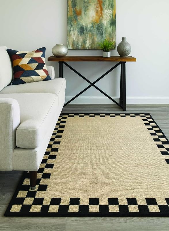 Image of Modern Abstract Hand Tufted Wool Floor Carpet for Home decore Living Room|Home and Bedroom & Hall 6x8 feet (180 x 240cm) Camel H15