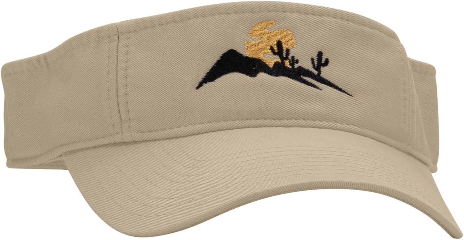 Desert Silhouette Embroidered Pro Style Cotton Twill Washed Visor