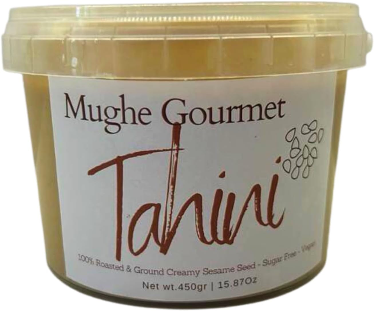 Mughe Gourmet Premium Houmous Sesame Turkish Tahini Paste 16oz (450g) | Silky Smoothy Creamy Texture in Hummus, Dips, Salad Dressings | Vegan, Gluten-Free, Nut-Free, Dairy-Free, Paleo, Keto