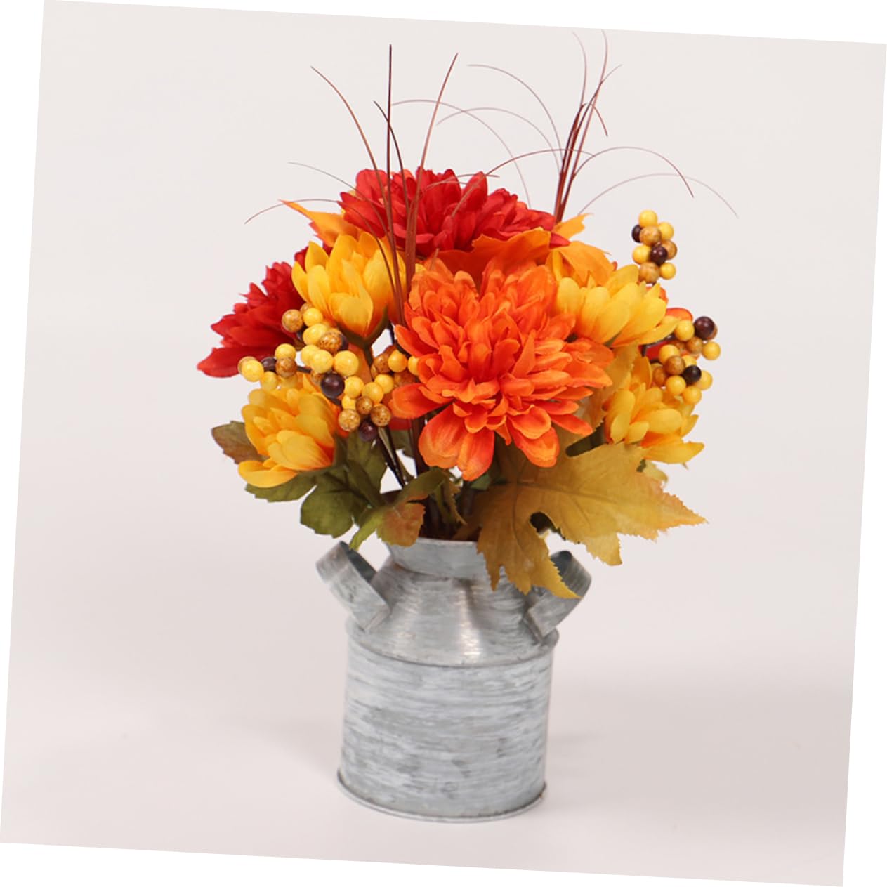 Cabilock Simulación de Bonsái de Girasol en Cubo de Hierro, Decoración | Celebracion Otono, Flores Artificial Decoración para Mesa Comedor, Plato Decorativo Centro de Mesa y Recibidor