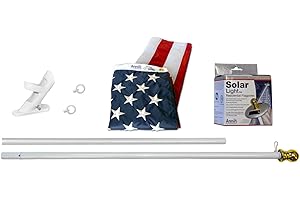 Annin Flag Pole Kit: SolarGuard Nylon Flag, Solar Light and Flagpole Set