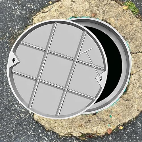 Plaque de regard ronde invisible en acier 400x400 mm - 2