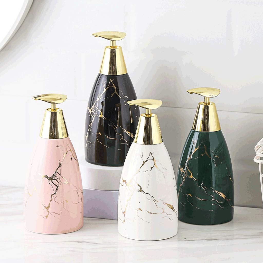 Dozownik mydła ceramicznego z pompką do mydła w płynie z marmurowymi żyłkami do łazienki Home dozownik do mydła wielokrotnego użytku do naczyń-3 kolory/16,6 uncji dozowniki mydła