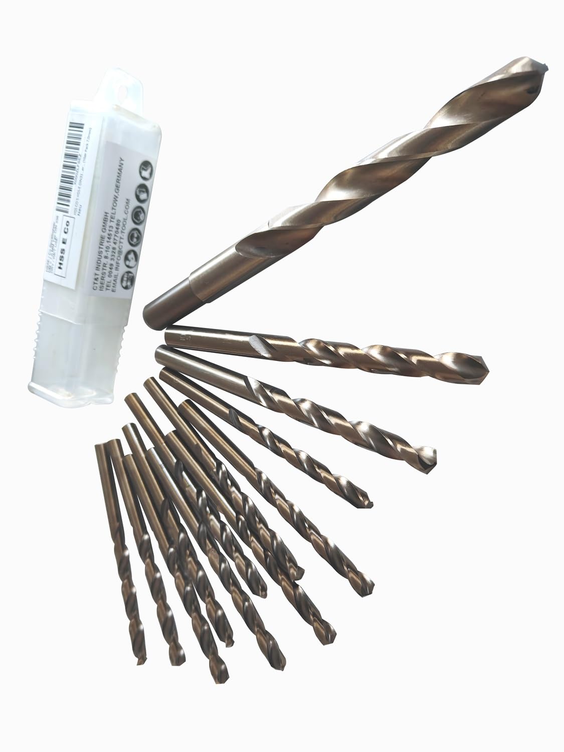 HSS CO 5 HSS-E DIN338 - Juego de brocas industriales para metal (1,0-20,0 mm, 130 piezas 1,0-6,0 con 3,3 4,2 mm cada 10 unidades)