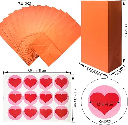 Miniatura 4 de Artseen Bolsas de papel de recuerdo de fiesta para fiestas y celebraciones, bolsas de papel tratadas de 5.10 x 3.10 x 9.4 pulgadas (24 unidades)