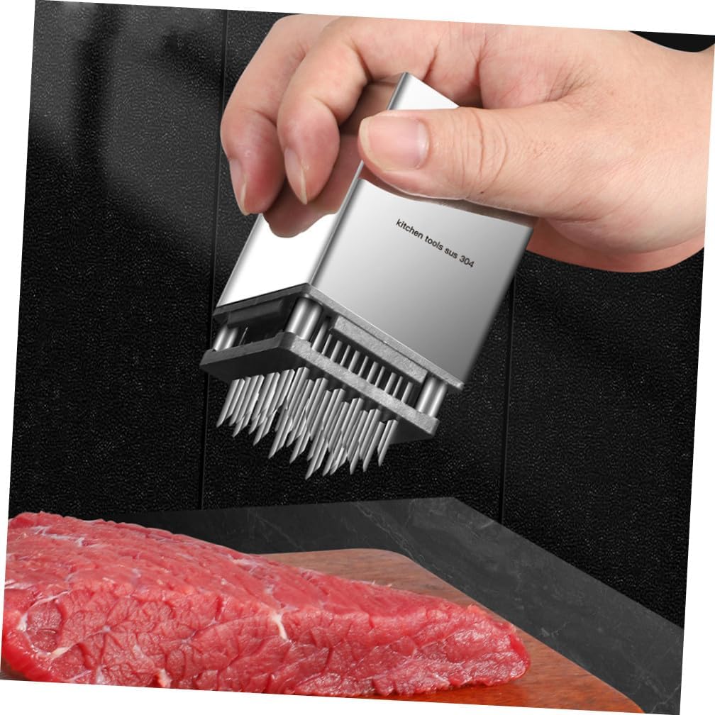 Cabilock Double-Sided Stainless Steel Meat Tenderizer Mallet Heavy Duty Kitchen Tool for Steak and Chicken Easy to Use Meat Pounder for Cooking