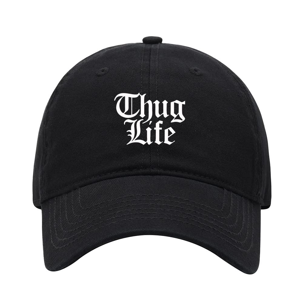 L8502-LXYBMen's Baseball Caps Thug Life Printed Washed Cotton Dad Hat Baseball Caps