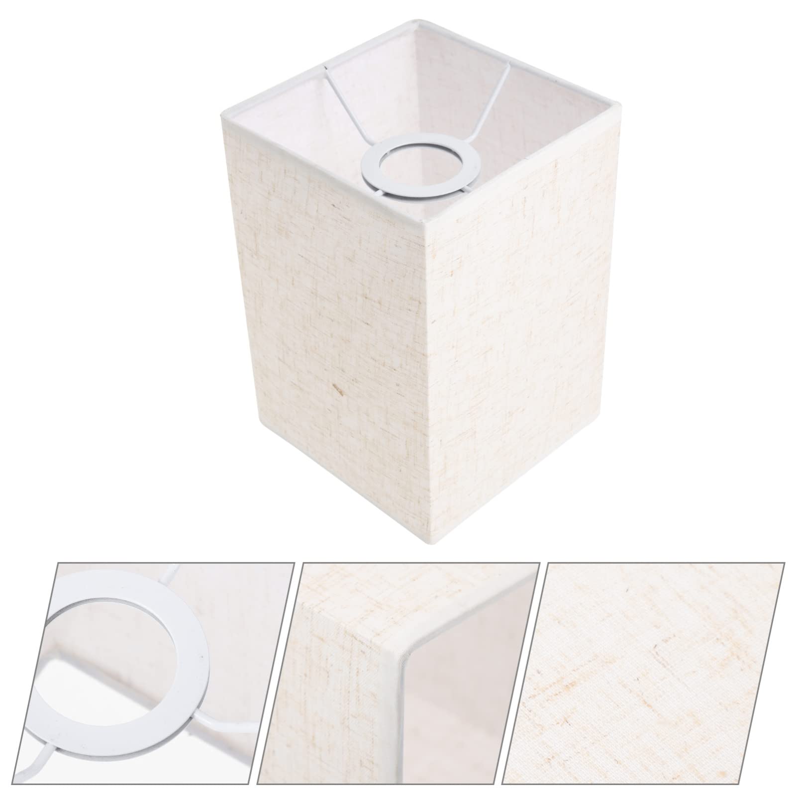 CHILDWEET Pantalla de Lámpara de Lino Cuadrada con Diseño Elegante y Fácil Instalación para Lámparas de Mesa Color Beige