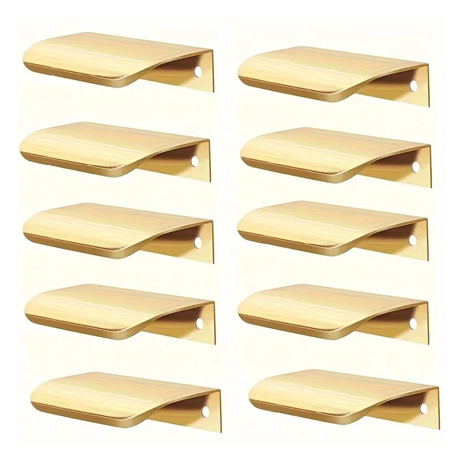 Maryear Handle 20pcs Hidden Handles for Furniture Kitchen Cabinet Minimalist Wardrobe Cupboard Drawer Knobs Aluminum Alloy(Golden)