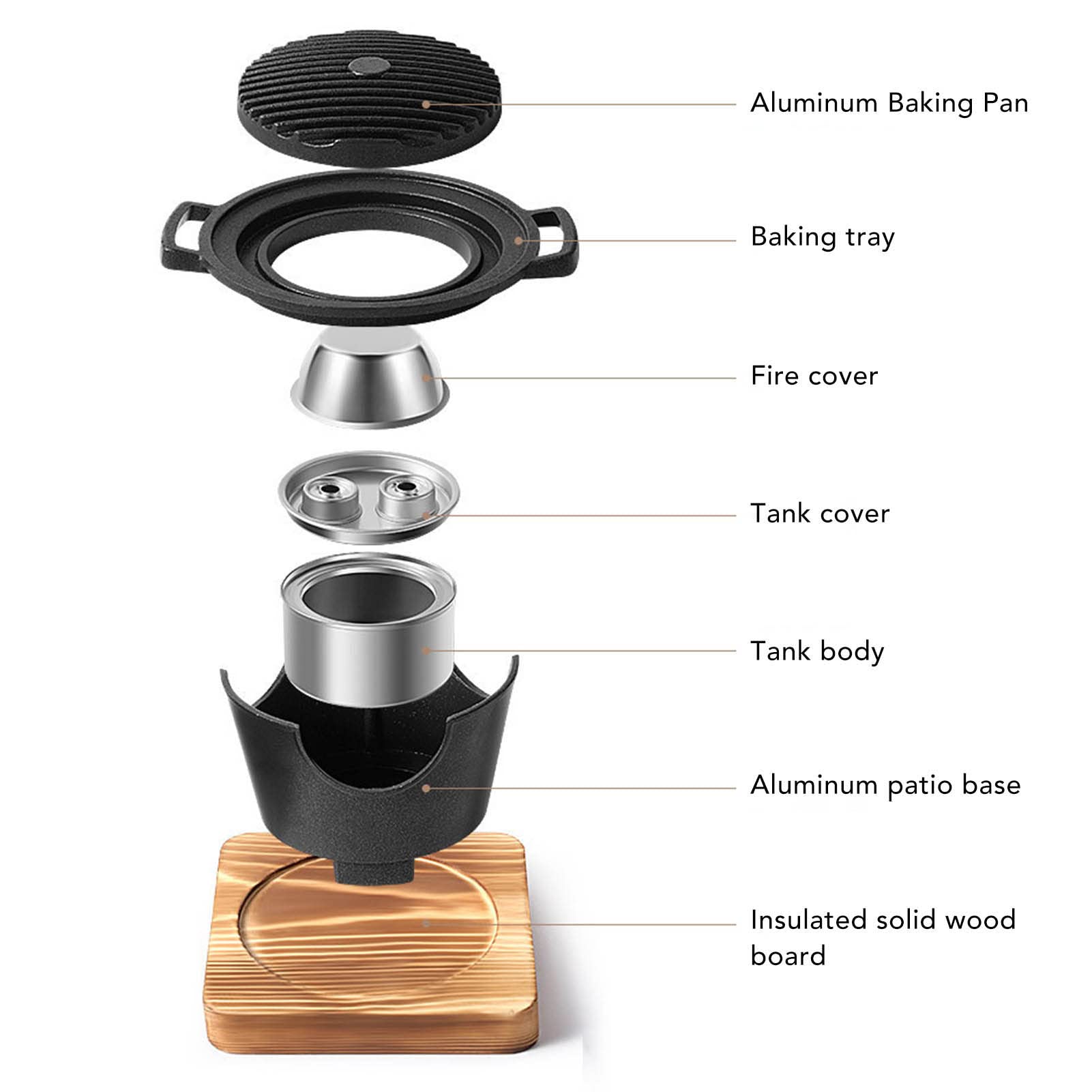 Topyond Barbecue coréen, portable, sans fumée, antiadhésif, pour camping, pique-nique et extérieur