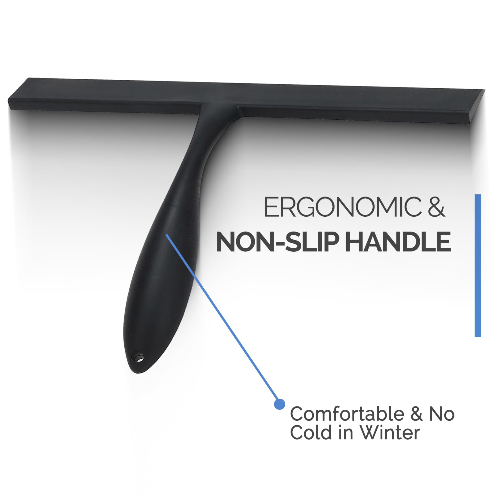 FY&XZH Silicone Shower Squeegee with Hook, Shower Scraper with Ergonomic Thick Handle - Image 2
