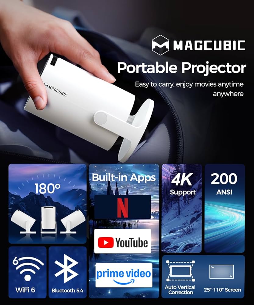 【新品・未使用】MAGCUBIC HY300pro コンパクトプロジェクター Amazon.com: Magcubic HY300PRO Mini Projector with WiFi and