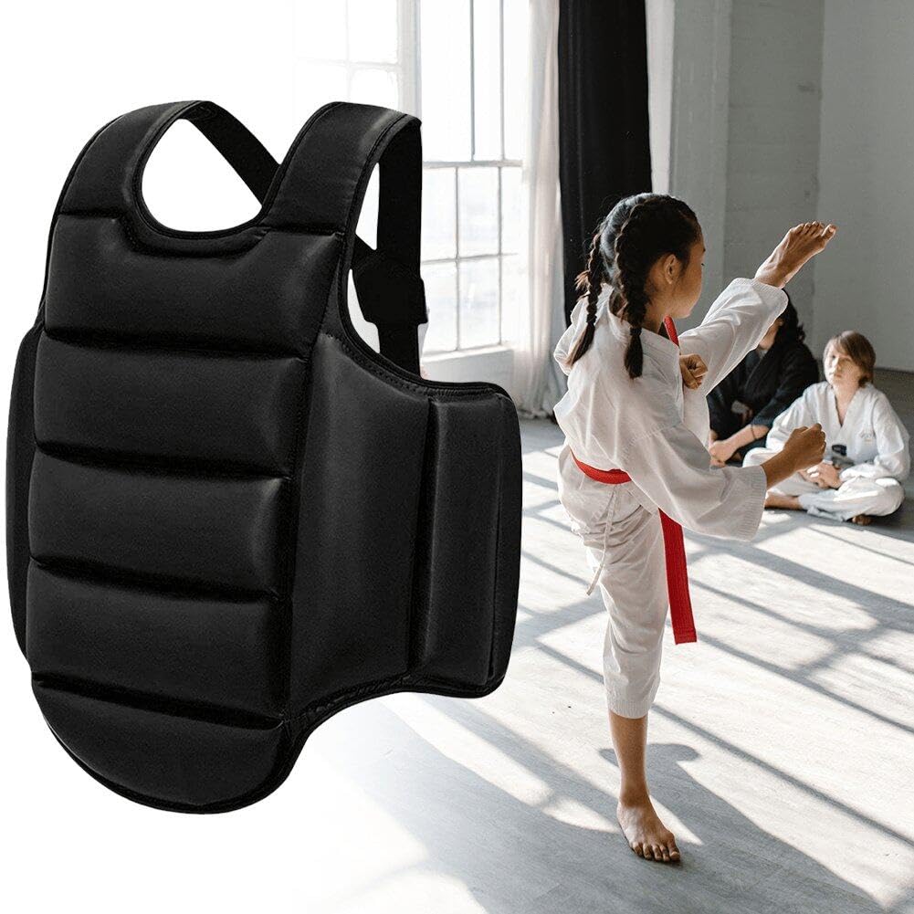 Protector De Pecho De Boxeo Kickboxing Mma Muay Thai Protector Corporal Karate Chaleco Protector De Pecho Escudo De Ataque Ajustable Artes Marciales Almohadilla De Protección De Costillas Superiores